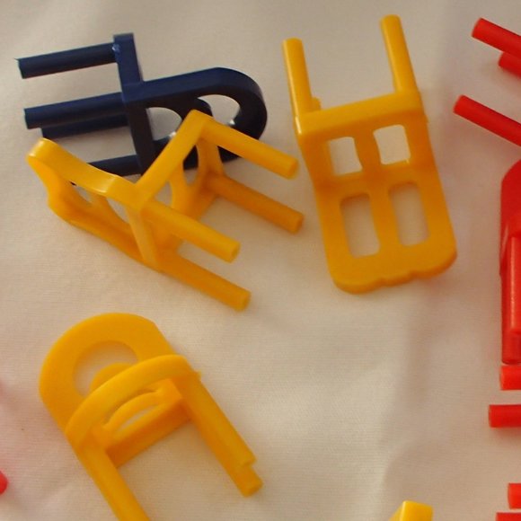 Dollhouse Mini 13 Plastic Chairs Nursery Room Child Size Red Blue Yellow… - Picture 9 of 16